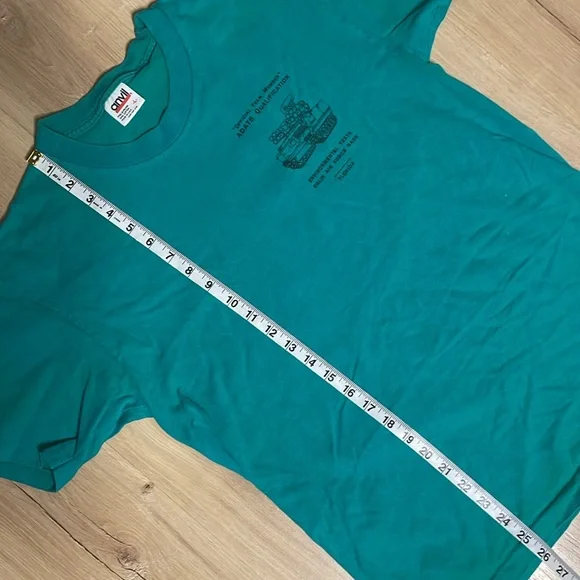 Vintage Oerlikon Aerospace Single Stitch T Shirt. Green. Size Large. - Picture 4 of 9